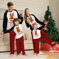 Божиќни Пижами Соодветни Комплети За Семејни Црвени Карирани Блузи И Панталони Пј Сет Божиќна Облека За Спиење Со Долги Ракави