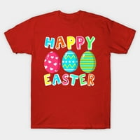 Велигденска кошула Велигденски јајца Среќни Велигденски печати мажи и жени лабави плус големина кратки ракави зајаче екипаж