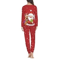 Плус Големина Ноќни Кошули За Жени Облека За Спиење Татко Божиќ Ирваси Пижами Мулти-Saeson Пижами Панталони Со Џебови Цврсто