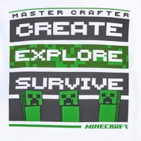Момци на Minecraft Нови толпи & Креирај, истражувајте, преживејте Графички маици 2-пакувања, големини 4-18