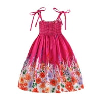 Дете Деца Девојчиња Бебе Цветни Боемски Ремени За Плажа Фустан Принцеза Облека