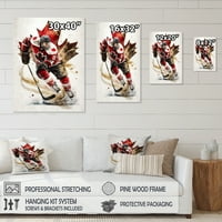 DesignArt канадски хокеј играч во акција јас платно wallидна уметност