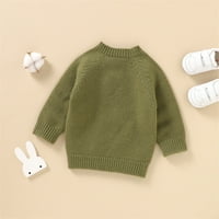 Есен зимски топло облека бебе девојче момче симпатична долга ракав плетен зајак шема џемпер пуловер врвови годишно девојче зимско