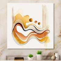 DesignART изгорени портокалови бранови Апстракт III платно wallидна уметност