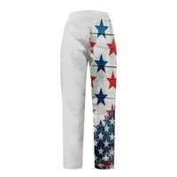 Панталони Директно Американски Ден На Независноста 3д Печатени Модни Креативни Секојдневни Панталони Сини