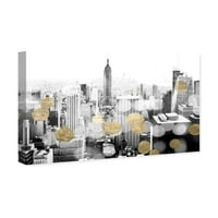 Пистата Авенија Градови и Skylines Wallидни уметности ПАНВАНСКИ ПЕНТИ „Вие сте во градовите на САД во Newујорк Дот“ - црно, бело