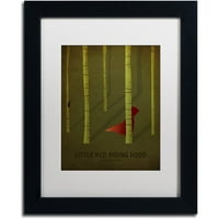 Трговска марка ликовна уметност „Црвенкал за качулка“ платно уметност од Кристијан acksексон, бел мат, црна рамка