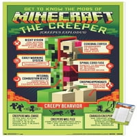Minecraft - Ползавец Анатомија Ѕид Постер, 14.725 22.375