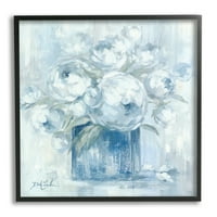 Студената индустрија Бела божрка цветни букети со сина земја вазна, 30, дизајн од Деби Кулес