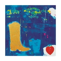 Трговска марка ликовна уметност „Cowgirl Boots Love“ Canvas Art by Nicole Dietz