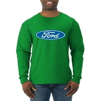 Диво Боби, Сино лого на Форд Моторс, автомобили и камиони, кошула со долги ракави со мажи, Кели, 3х-голем
