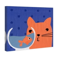 Wynwood Studio Animals Wall Art Canvas Prints „Прекрасни пријатели“ мачки и мачиња - портокалова, сина боја