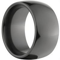 Полу-круг црн циркониумски прстен со високо-полирана завршница