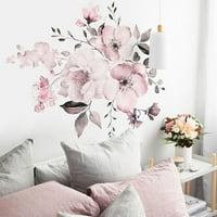 Розови цвеќиња отстранливи винилни декларални wallидови налепници Мурал DIY уметничка соба дома