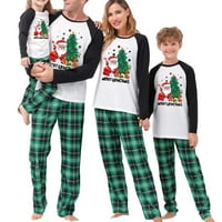 Мубинео Божиќни Пижами За Семејство, Печатење На Дедо Мраз Со Долги Ракави Раглан Блузи + Панталони Сет