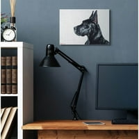 Ступеларска индустрија Црното одлично кучиња за домашно милениче животинско сликарство со акварел Супер платно wallидна уметност
