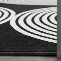 LOMAKNOTI TERRACE TROPIC MILBURM 3 '5' Геометриски затворен акцент на отворено килим црно бело