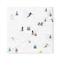 Ступел Индустрии Скијачки Патеки Зимски Снег Сцена Пејзаж Сликарство Галерија Завиткани Платно Печатење Ѕид Уметност