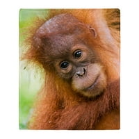 Кафепрес-Младиот Суматрански Орангутан Фрли Ќебе - Меко Руно Фрли Ќебе, 50x60 Стадион Ќебе
