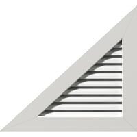 Ekena Millwork 32 W 1 4 H десен триаголник Gable Vent - Функционален левиот страничен терен, PVC Gable отвор со 1 4 рамка за