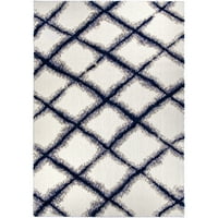 Ориан килими калистога бело-сина област килим, 5'3 7'6
