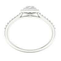 Империјал КТ TDW Marquise Diamond Double Halo Engagement Ring во 10K бело злато