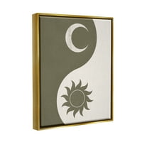 Sulpell Industries Solar & Lunar yin Yang Shouply Motion Graphic Art Metallic Gold Floating Framed Canvas Print wallид уметност, дизајн од JJ Design House LLC