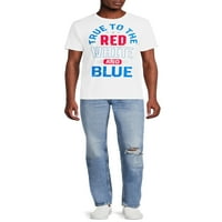 Четврти јули Машки и големи машки вистинити за црвената бела и сина графичка маица