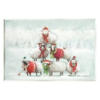 Stuple industries зимски овци снежни фарми животни празнично сликање на уметнички печатени wallидни уметности