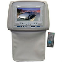 Pyle 7 '' LCD прилагодлив монитор на потпирачот за глава со вграден ДВД плеер, тен