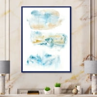 Апстракт на облаци темно сина боја II врамена слика за платно уметничко печатење