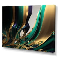 DesignArt Green and Gold Agate III платно wallидна уметност