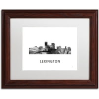 Трговска марка ликовна уметност „Лексингтон Кентаки Скајлин WB-BW“ платно уметност од Марлен Вотсон, бел мат, дрвена рамка