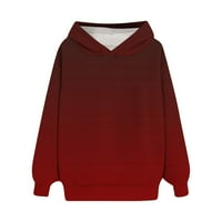 BABYSBULE есен јакни за жени дозвола за жени и зимски долги ракави печатени џемпери со качулка, женски врвови блузи