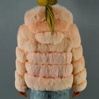 Uorcsa разноврсна зимска цврста боја со долга ракав женски палто каки
