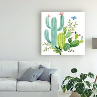 Трговска марка ликовна уметност „Среќна кактус сликарство IV“ платно уметност од Janeејн Мадај