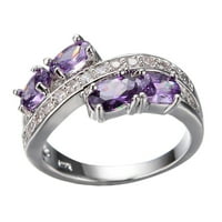 Додатоци на BAOCC постави фино прстен Спинел пенлив накит за жени сино деликатен сет накит прстени прстени виолетова 10
