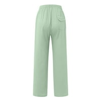 Панталони Машки Лежерни Лабави И Удобни Секојдневни Панталони Памучни Ленени Панталони Зелени 3xl