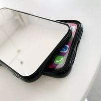 Пенливи Кристално Шминка Огледало Позлата Мека Случај за iPhone - Црна Браник Шок-Заштита Покритие