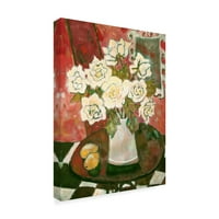 Трговска марка ликовна уметност 'рози и лимони на белците на платното од Лорен Плат