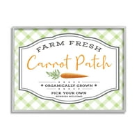 Фарм Фарм Индустри Фарм свежо морков лепенки знак Зелена карирана, 14, дизајнирана од АЕ Дизајн