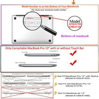 Каишек Хард Школка Покритие За Најновите MacBook Pro 13 + Црна Тастатура Корица Модел А1706 А1708 А1989 А2159 А2251 А2289 Сина