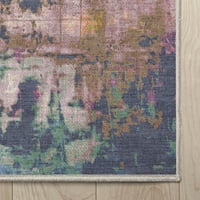 Добро ткаена апстрактна мандала модерна бохо гроздобер бои со рамна ткаенина мулти 5'3 7'3 Област килим