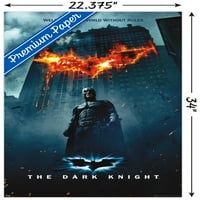 Филм за стрипови - Темниот витез - лого на Бетмен на оган Еден лист постер, 22.375 34