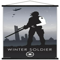 Марвел Стрипови-Зимски Војник-Минималистички Ѕид Постер Со Дрвена Магнетна Рамка, 22.375 34