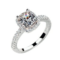 Miyuadkai Rings Zirconia подарок женски накит женски со сјаен прстен прстен накит сива 10